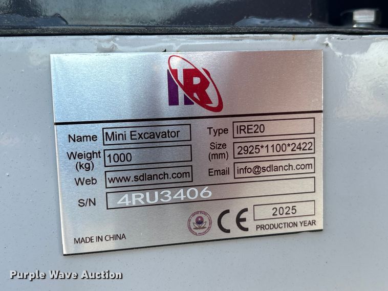image for item EU7486 2025 SDLaunch IRE20 mini excavator