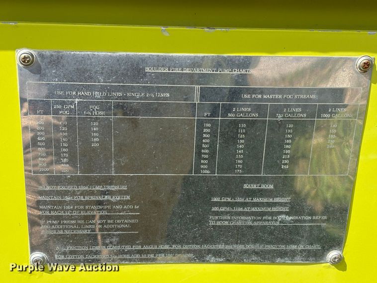 image for item EU7499 Emergency One pumper truck bed