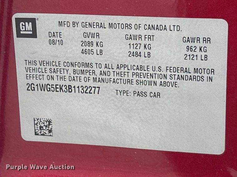 image for item FB3228 2011 Chevrolet Impala 