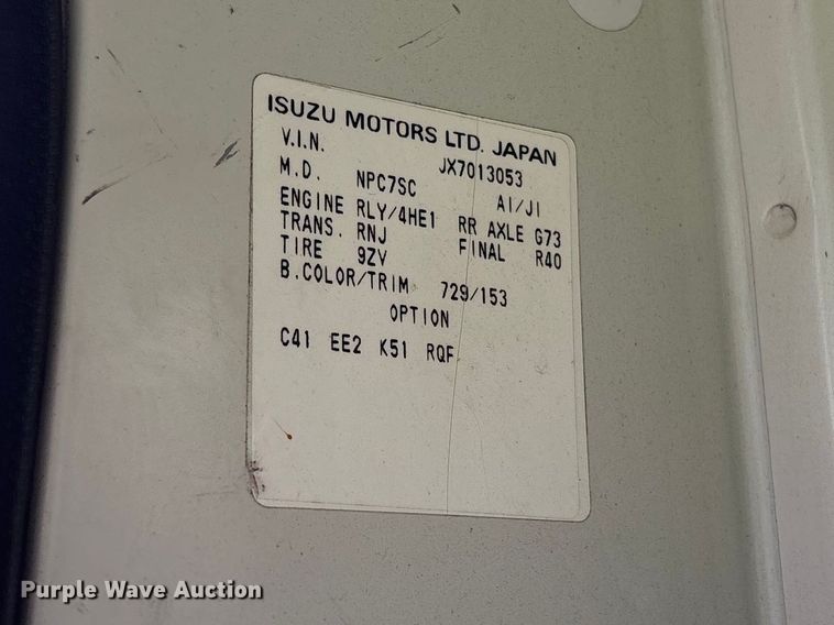 image for item FB3343 1999 Isuzu NPR dump flatbed truck