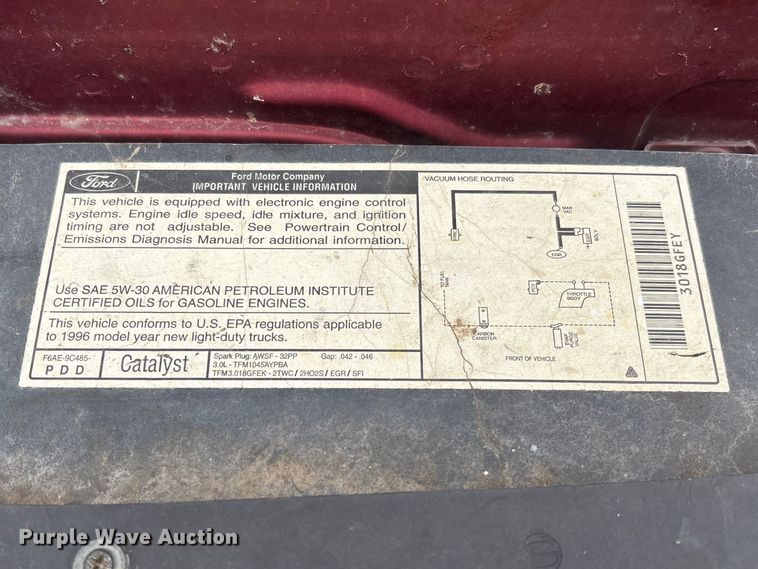 image for item FB3347 1997 Ford Ranger Ext. Cab pickup truck