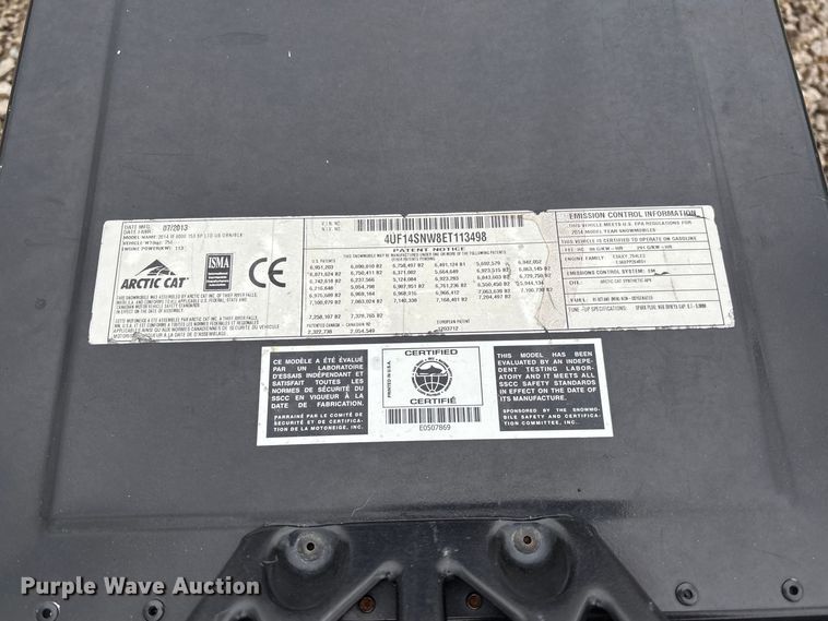 image for item FB3349 2014 Arctic Cat M8000 snowmobile