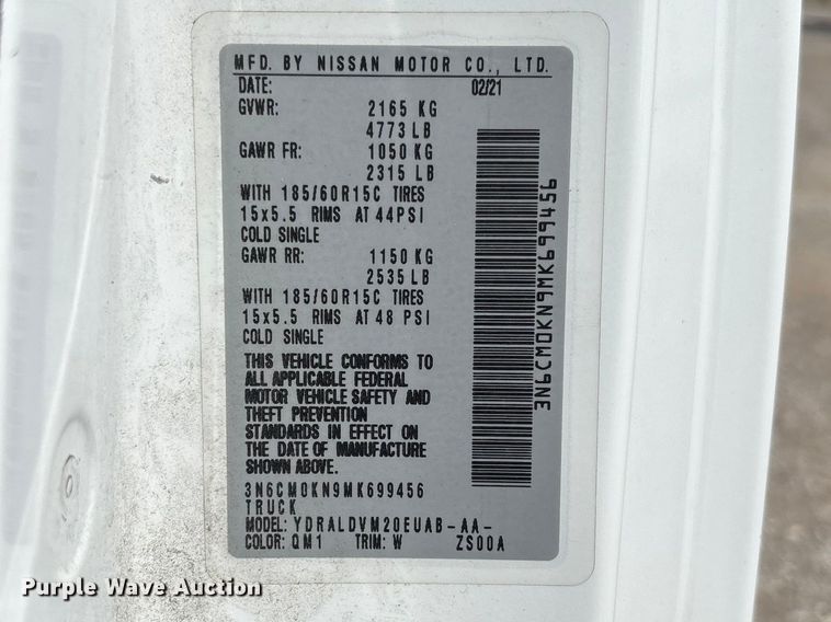 image for item FB3365 2021 Nissan NV200 van