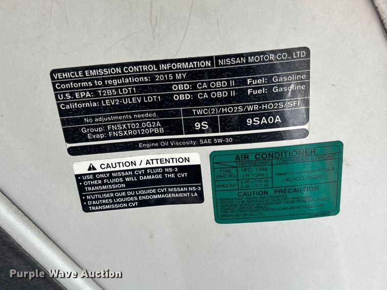 image for item FB3366 2015 Nissan NV200 van