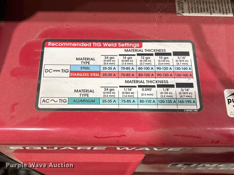image for item FB3371 Lincoln Tig 200 Square Wave welder