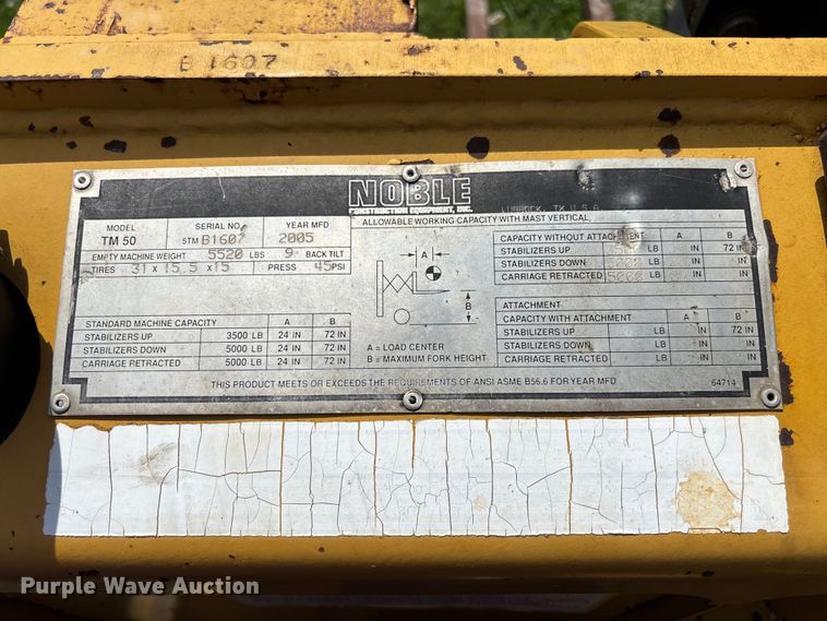 image for item FB3384 2005 Noble TM50 forklift