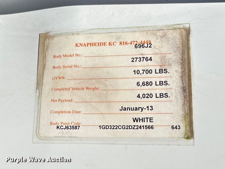 image for item FB3389 2013 GMC Sierra 3500 utility bed pickup truck