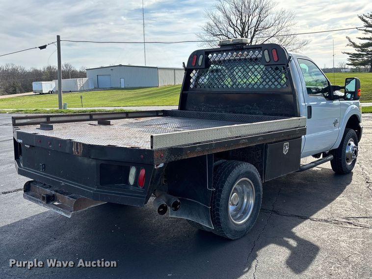 image for item FB3391 2012 Ford F350 Super Duty flatbed pickup truck
