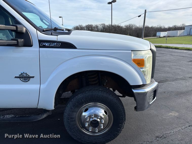 image for item FB3391 2012 Ford F350 Super Duty flatbed pickup truck