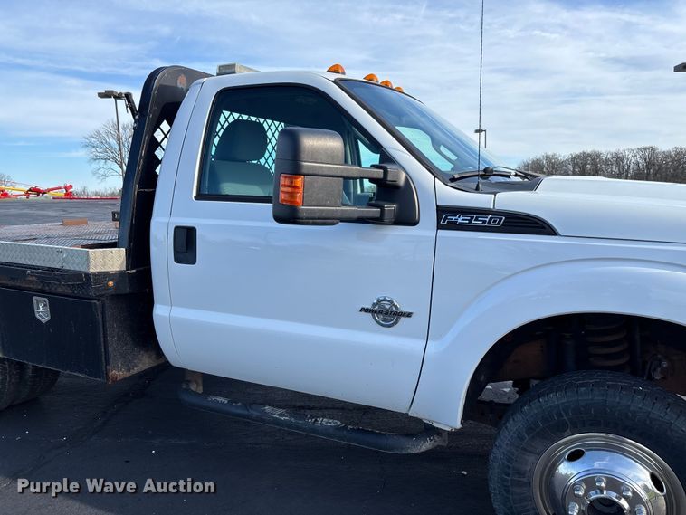 image for item FB3391 2012 Ford F350 Super Duty flatbed pickup truck