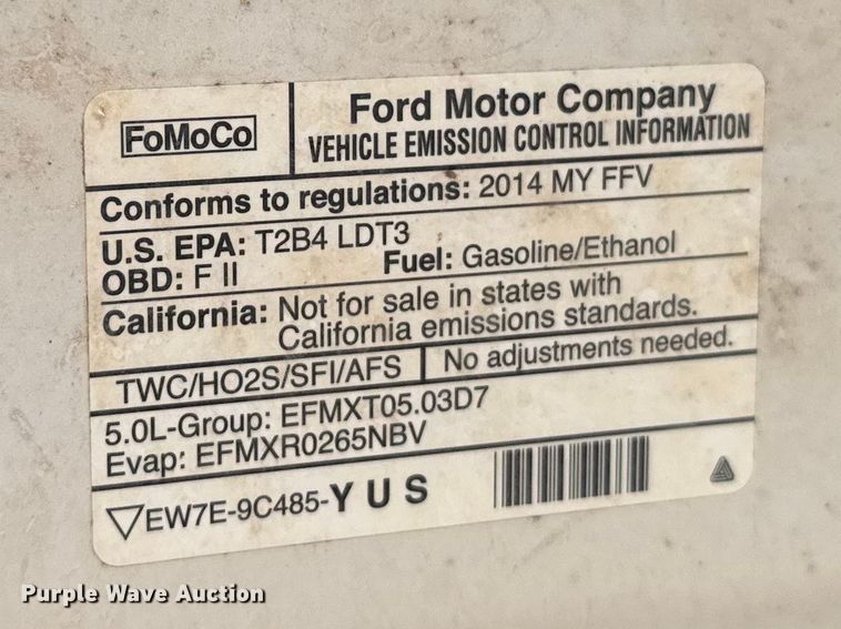 image for item FB7109 2014 Ford F150 Ext. Cab pickup truck