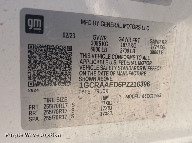 image for item FC2155 2023 Chevrolet Silverado 1500 Ext. Cab pickup truck