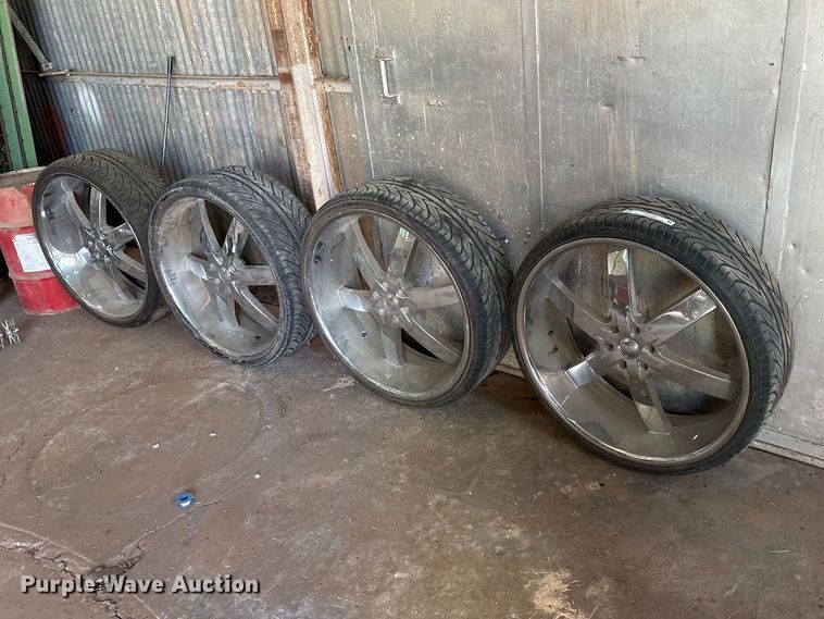 image for item FC2163 (4) 295/25ZR28 tires and wheels