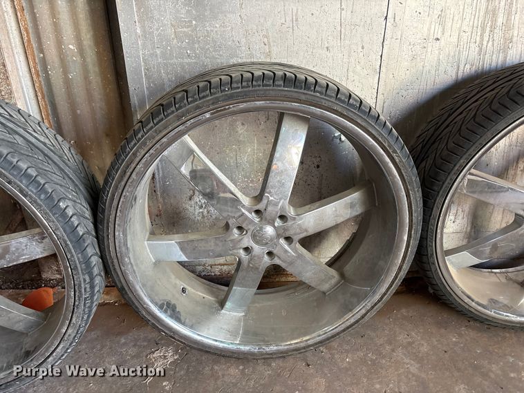 image for item FC2163 (4) 295/25ZR28 tires and wheels