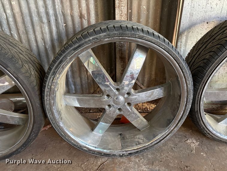image for item FC2163 (4) 295/25ZR28 tires and wheels