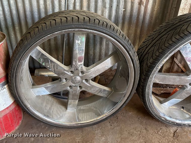 image for item FC2163 (4) 295/25ZR28 tires and wheels