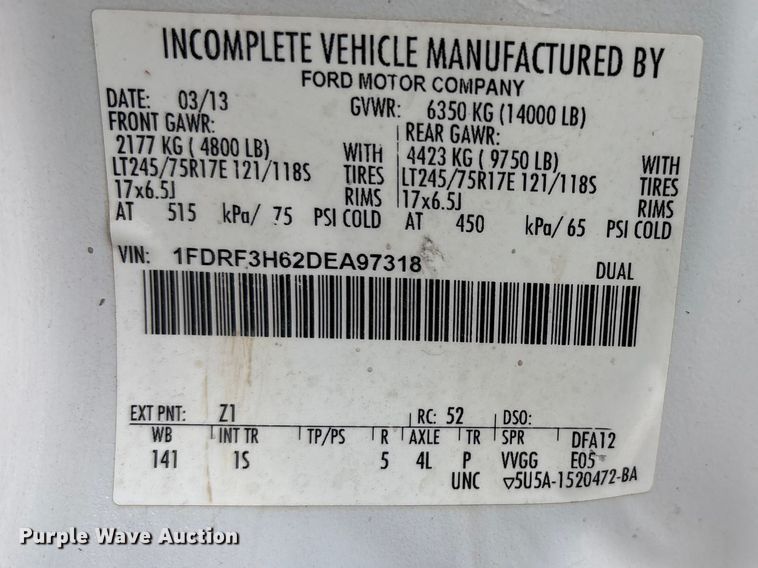 image for item FC2204 2013 Ford F350 Super Duty utility bed pickup truck