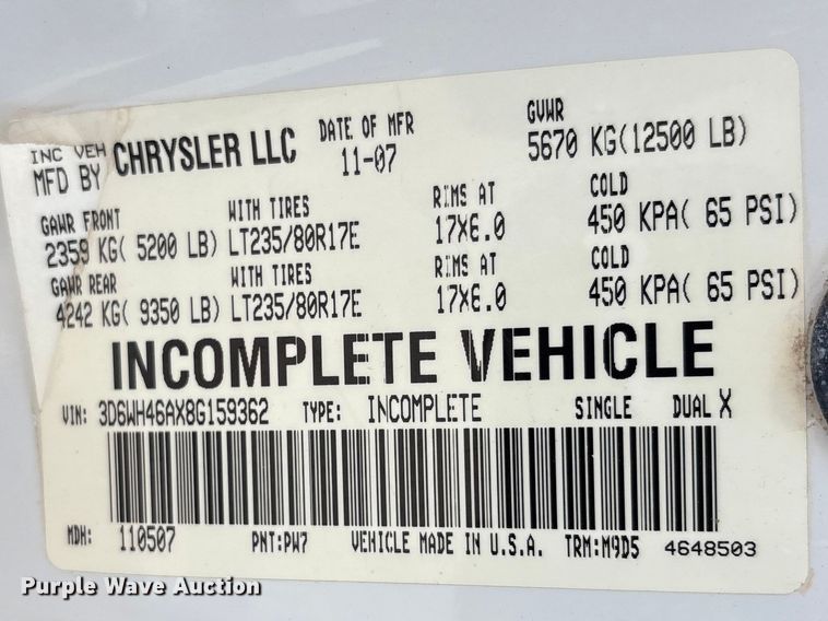 image for item FC2209 2008 Dodge Ram 3500 utility bed pickup truck