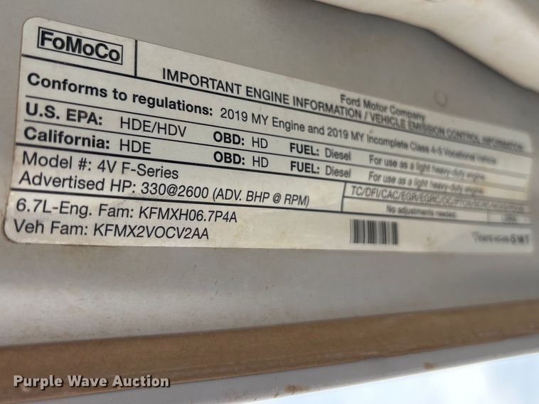 image for item FC2210 2019 Ford F550 Ext. Cab utility / service truck