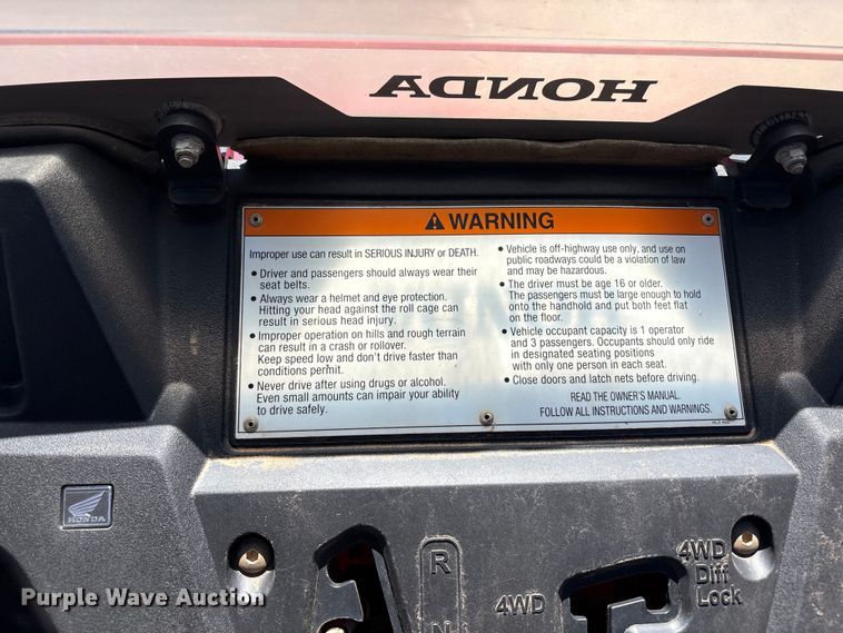image for item FC2212 2014 Honda Pioneer 700 utility vehicle