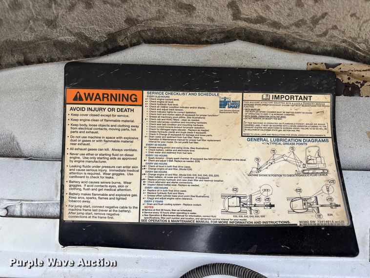 image for item FC4529 2018 Bobcat E50 mini excavator