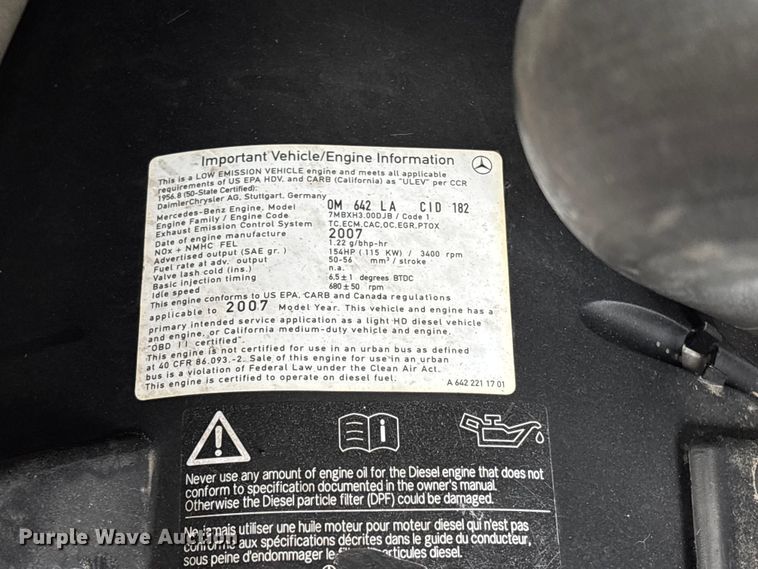 image for item FC4552 2007 Dodge Sprinter 2500  van