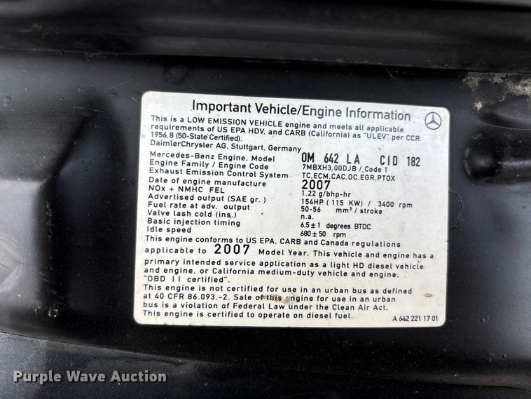 image for item FC4552 2007 Dodge Sprinter 2500  van