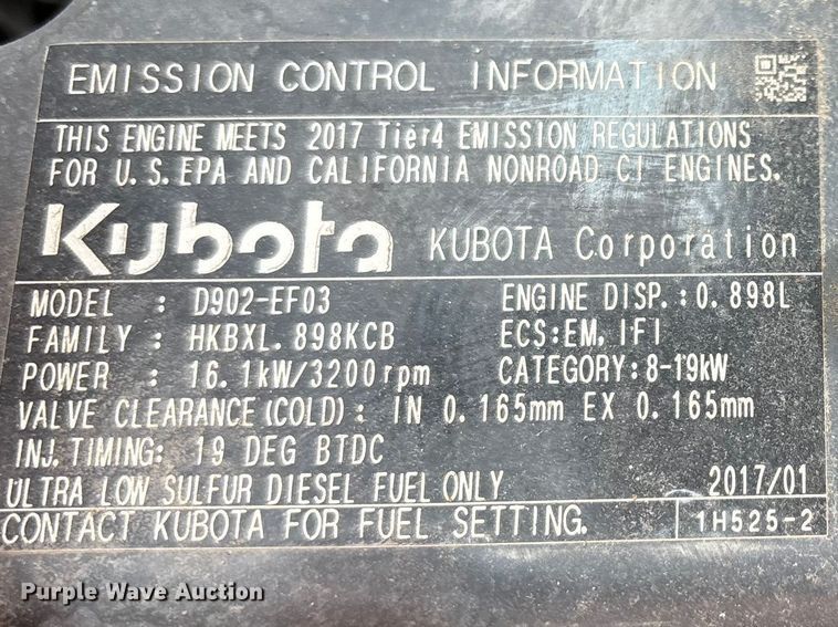 image for item FC4569 2017 Kubota BX23S MFWD tractor