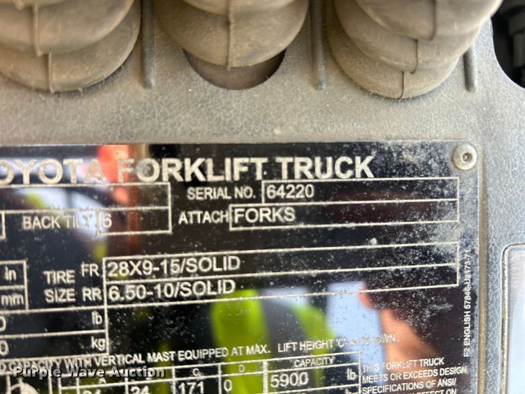 image for item FC5281 Toyota 8FGU30 forklift