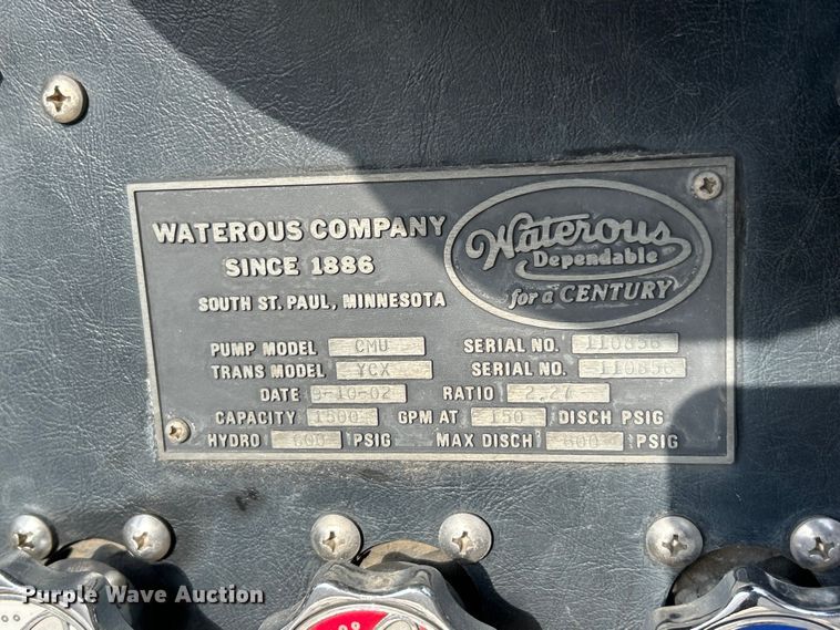 image for item FC5311 2002 Pierce Manufacturing aerial platform fire truck