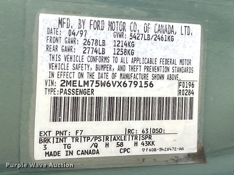 image for item FC5340 1997 Mercury Grand Marquis LS 