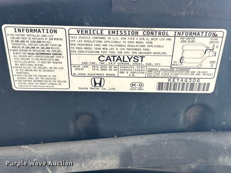 image for item FC5354 2003 Honda Accord 