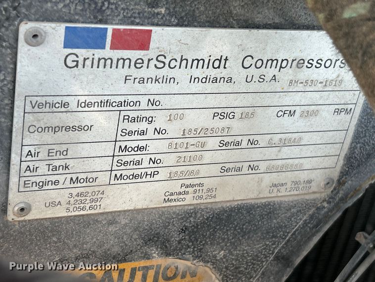image for item FC5363 GrimmerSchmidt 185D air compressor