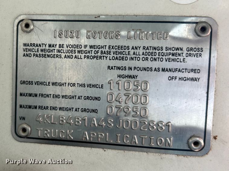 image for item FC5367 1995 Isuzu NPR box truck