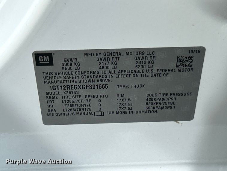 image for item FC5383 2016 GMC Sierra 2500HD Crew Cab pickup truck