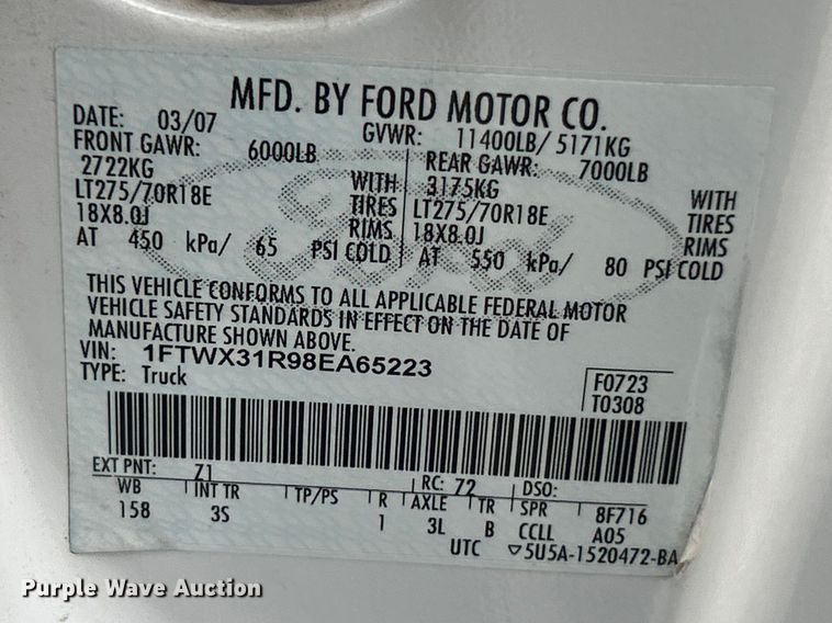 image for item FC5386 2008 Ford F350 Super Duty 