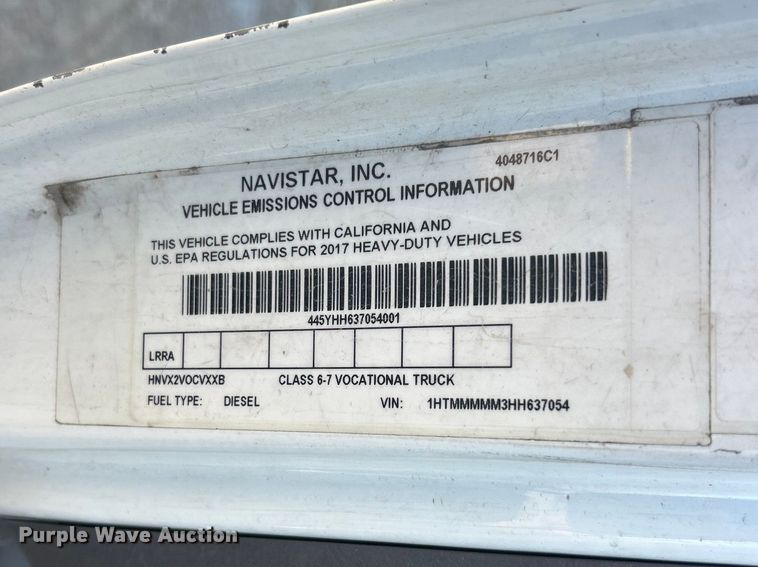 image for item FC5387 2017 International 4300 SBA box truck