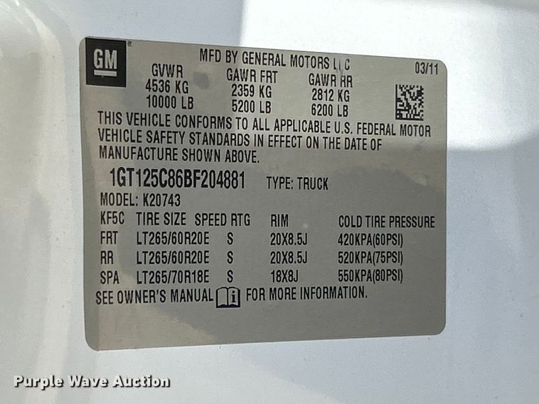 image for item FC5400 2011 GMC Sierra 2500HD Denali  Crew Cab pickup truck