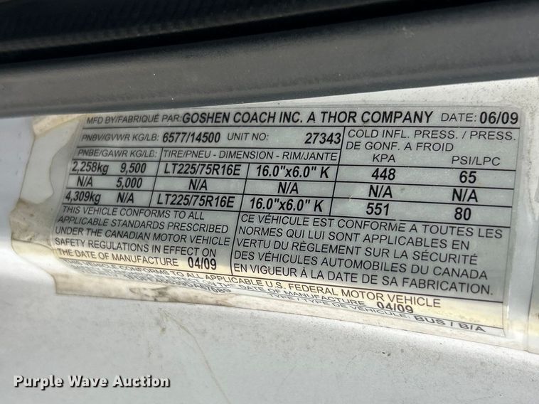 image for item FC5403 2009 Ford E450 Super Duty shuttle bus