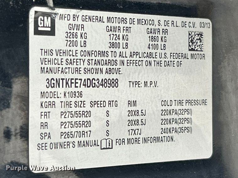 image for item FC5405 2013 Chevrolet Avalanche Crew Cab pickup truck