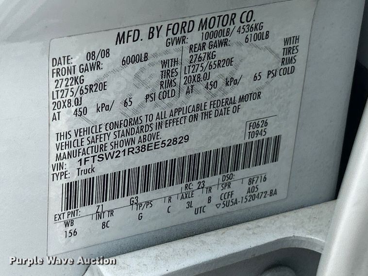 image for item FC5406 2008 Ford F250 Super Duty Crew Cab pickup truck