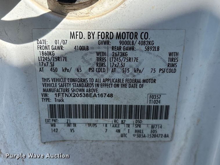 image for item FG0224 2008 Ford F250 Super Duty Ext. Cab pickup truck