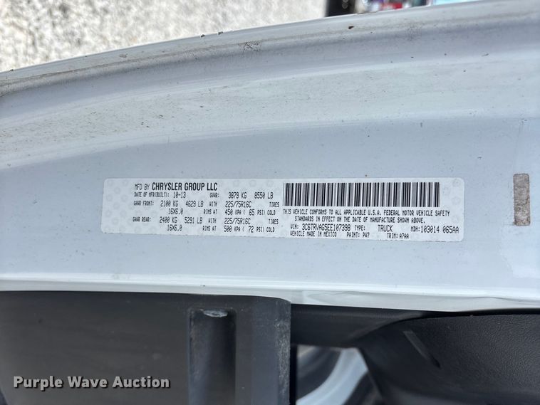 image for item FG0240 2014 RAM Promaster 1500 van