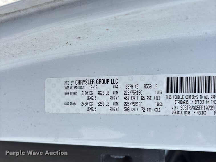 image for item FG0240 2014 RAM Promaster 1500 van