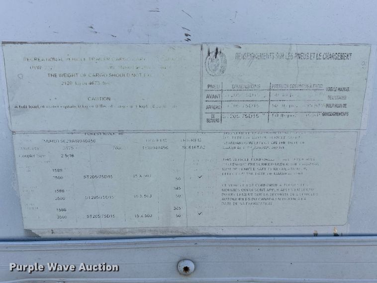 image for item FG2812 2010 Forest River enclosed cargo trailer