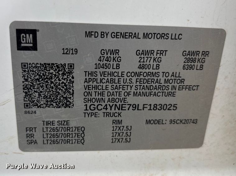 image for item FG2820 2020 Chevrolet Silverado 2500HD Crew Cab pickup truck