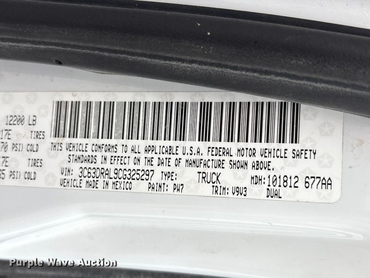 image for item FG2821 2012 RAM 3500 flatbed pickup truck