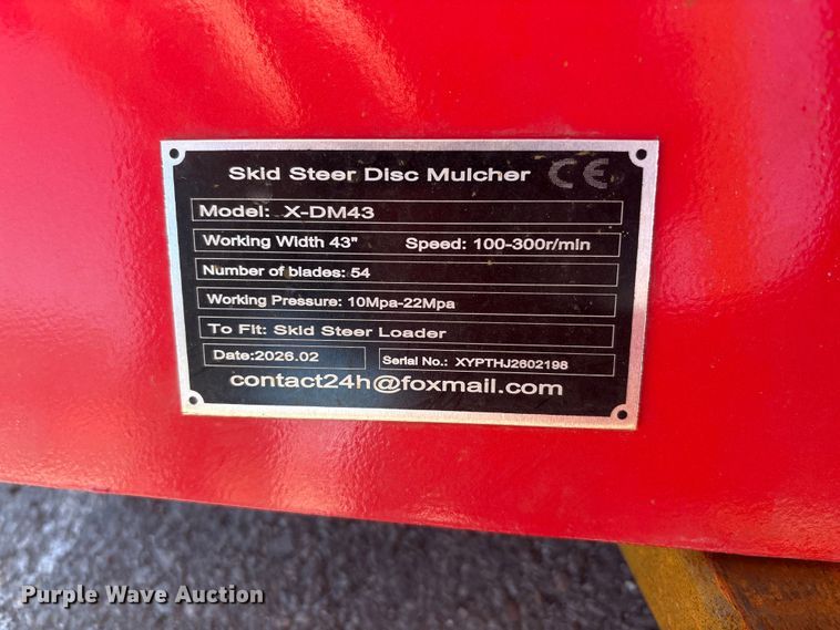 image for item FG2927 2026 Giyi X-DM43 skid steer disc mulcher