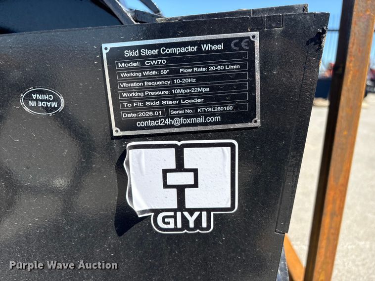 image for item FG2930 2026 Giyi CW70 skid steer compacting wheel