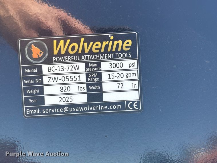 image for item FG2931 2025 Wolverine BC-13-72W skid steer rotary mower